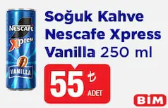 NESCAFE XPRESS VANİLLA SOĞUK KAHVE 250 ML fiyat ve kampanya bilgisi